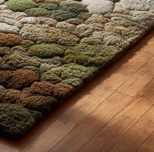 Translation missing: es.3D Moss Tufted Rug: Green &amp; Brown Nature-Inspired Area Carpet