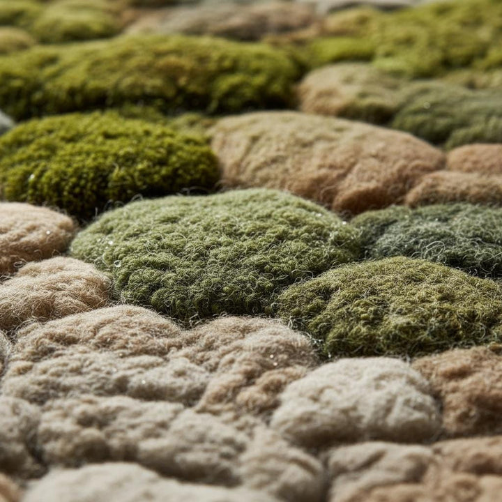 Translation missing: es.3D Moss Tufted Rug: Green &amp; Brown Nature-Inspired Area Carpet
