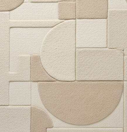 Translation missing: es.3D textured geometric area rug in beige and cream with carved modern design