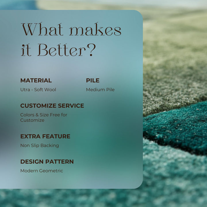 Translation missing: es.Abstract Blue Green Area Rug: Modern Coastal Geometric Carpet