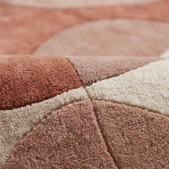 Translation missing: es.Abstract Hand Tufted Wool Rug, Organic Modern Area Rug for Living Room in Blush &amp; Terracotta __etsy:8018081182