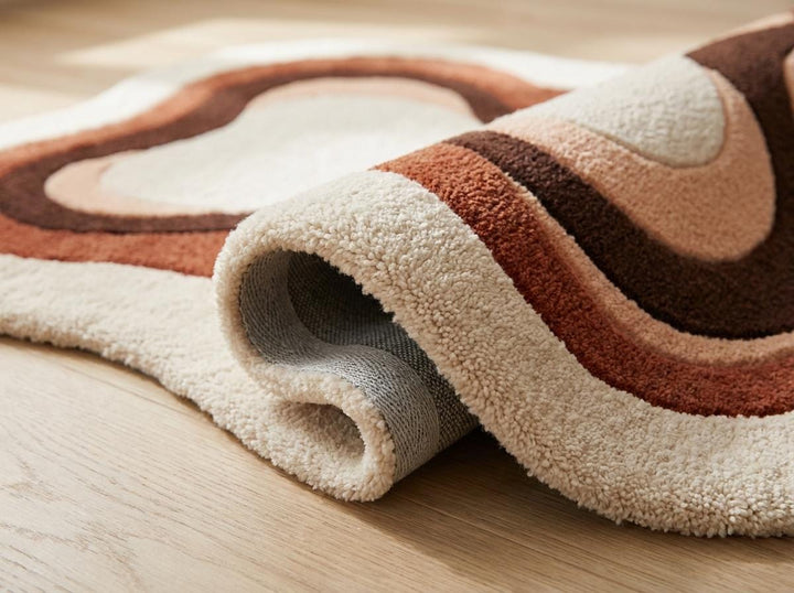 Translation missing: es.Abstract Hand Tufted Wool Rug, Organic Shape Modern Area Rug for Living Room &amp; Bedroom Decor __etsy:8042220085