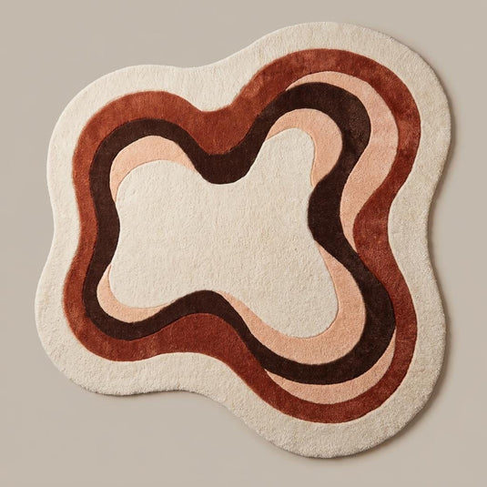 Translation missing: es.Contemporary abstract area rug with sculptural organic design placed beside a cozy accent chair on light wood flooring __etsy:7994283298