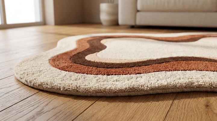 Translation missing: es.Abstract Hand Tufted Wool Rug, Organic Shape Modern Area Rug for Living Room &amp; Bedroom Decor __etsy:8042219933