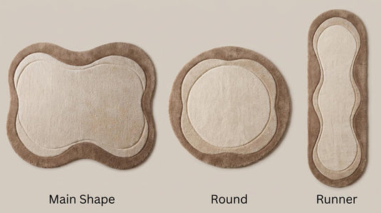 Translation missing: es.Contemporary handmade rug available in rectangle, round, and runner hallway styles for modern interiors __etsy:8074294525