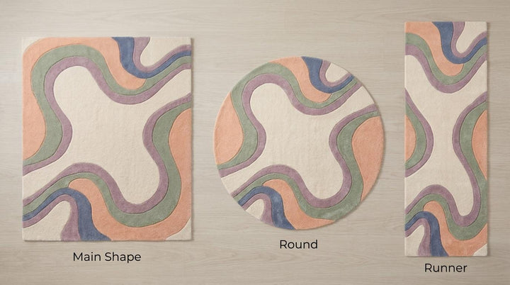 Translation missing: es.Rectangle abstract rug design also suitable for round or runner hallway custom formats __etsy:7988512002