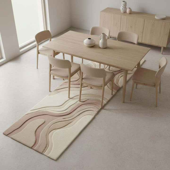 Translation missing: es.Abstract Neutral Runner Rug, Modern Hand Tufted Carpet for Kitchen Hallway