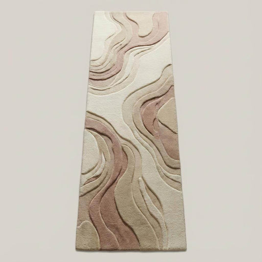 Translation missing: es.Abstract Neutral Runner Rug, Modern Hand Tufted Carpet for Kitchen Hallway