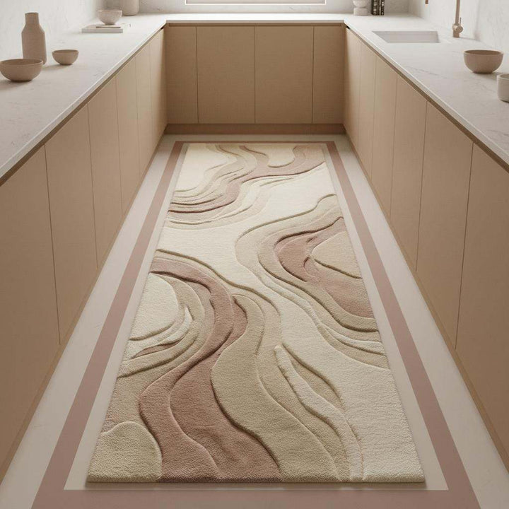 Translation missing: es.Neutral color palette runner rug with ivory base and beige, sand, and soft taupe accents for modern interiors
