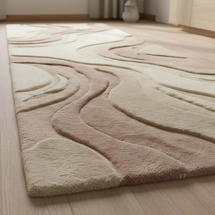 Translation missing: es.Abstract Neutral Runner Rug, Modern Hand Tufted Carpet for Kitchen Hallway