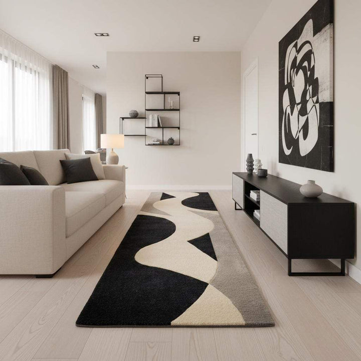 Translation missing: es.Handmade wool runner rug showcasing artisan tufting technique and premium finish