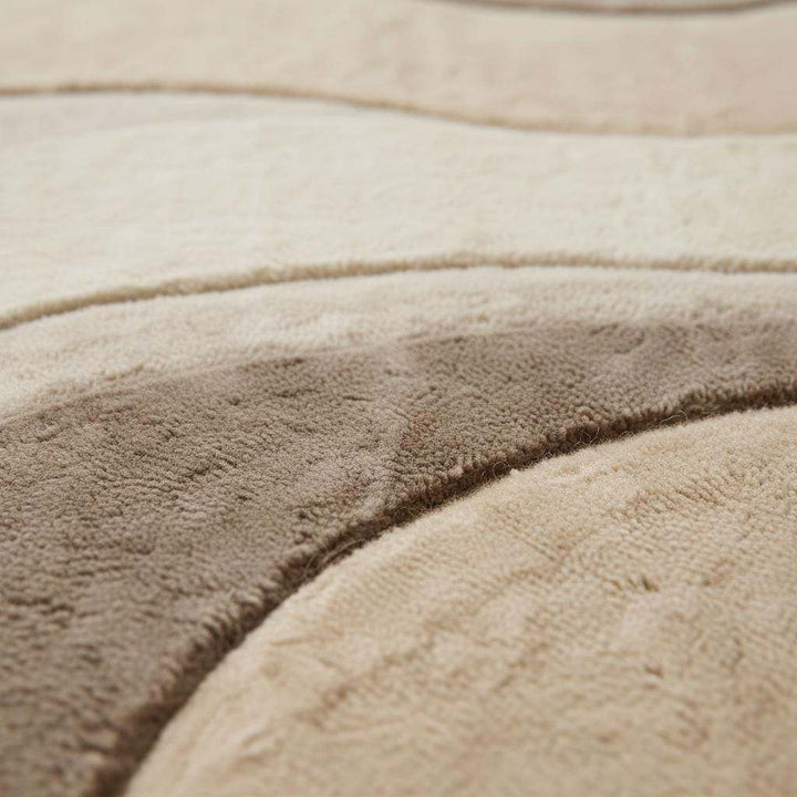 Translation missing: es.Abstract Wavy Area Rug, Neutral Beige Sculpted Modern Carpet