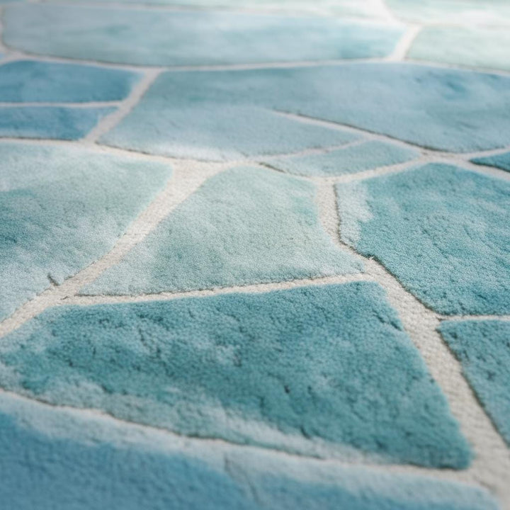 Translation missing: es.Aqua Blue Abstract Rug: Modern Ocean Wave Area Carpet