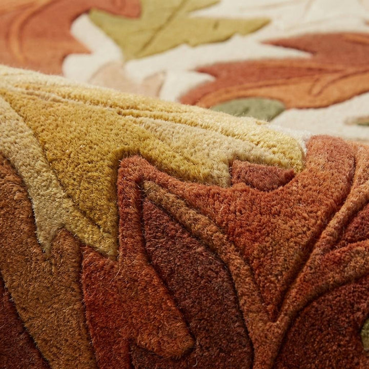 Translation missing: es.Autumn Leaf Area Rug, Hand Tufted Fall Living Room Carpet, Cozy Nature Decor, Rustic Modern Floor Rug