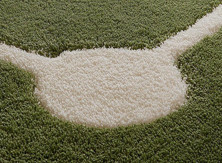 Translation missing: en.Handmade modern green baseball field wool rug for kids playroom and living room decor