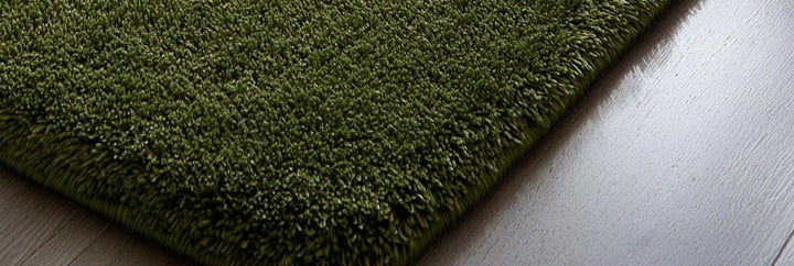 Translation missing: en.Handmade green wool baseball field rug for kids playroom and living room decor