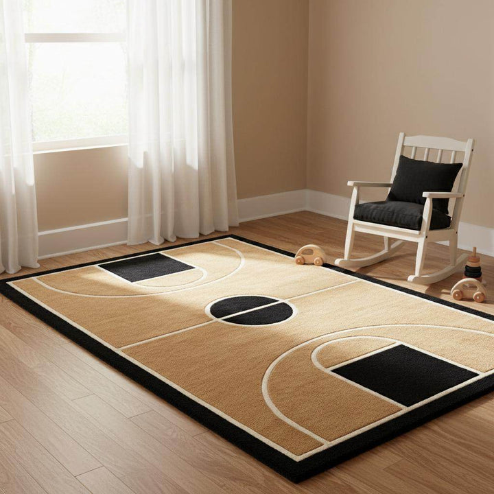 Translation missing: es.Basketball Court Area Rug Modern Geometric Kids Room Decor