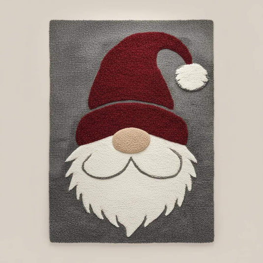 Translation missing: en.Hand-tufted Christmas Gnome Rug with plush texture and festive Santa gnome design, 4x6 feet cozy holiday area rug