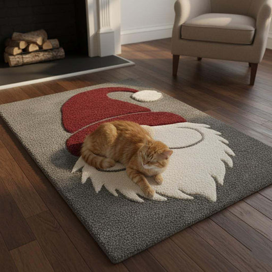 Translation missing: en.Hand-tufted Christmas Gnome Rug with plush texture and festive Santa design for cozy holiday decor