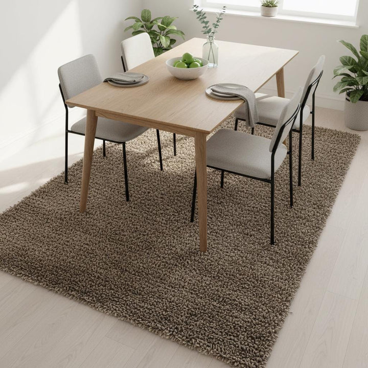 Translation missing: es.Chunk Wool Rug | Felt ball rug | Handwoven Natural Wool Area Rug,  Neutral Rug for Living Room, Modern Farmhouse Floor Decor, Boho Carpet