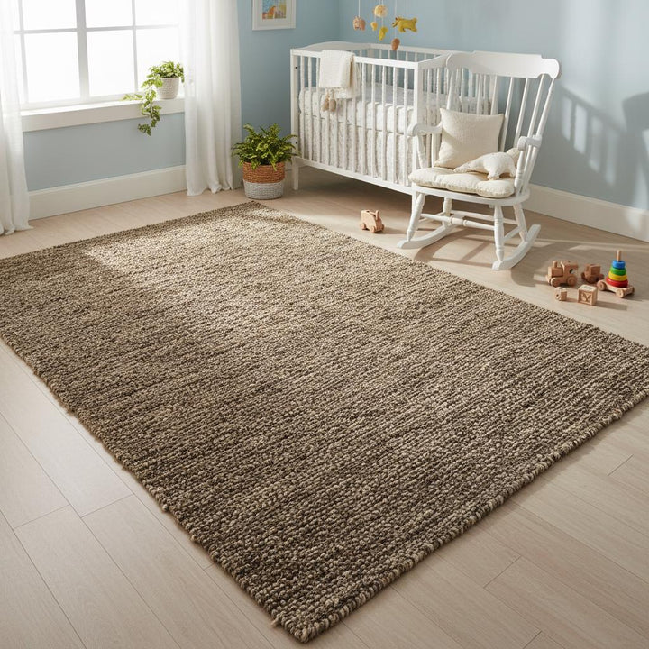 Translation missing: es.Chunk Wool Rug | Felt ball rug | Handwoven Natural Wool Area Rug,  Neutral Rug for Living Room, Modern Farmhouse Floor Decor, Boho Carpet