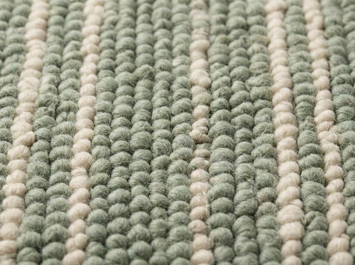 Translation missing: en.Chunky Braided Wool Rug in Sage and Cream – Thick Handwoven Textured Scandi Floor Accent