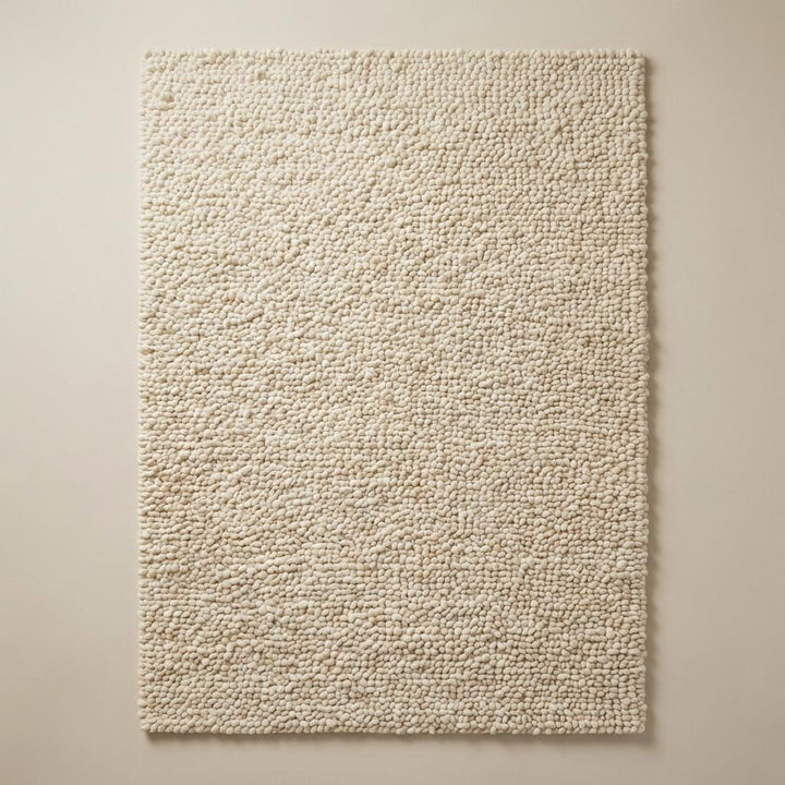 Translation missing: es.Chunky Handwoven Wool Rug, Neutral Scandinavian Decor
