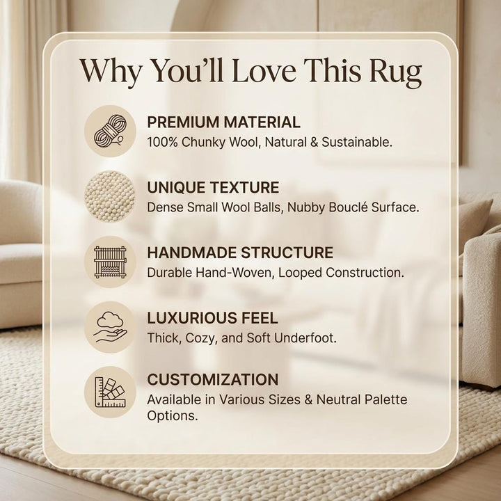 Translation missing: fr.Chunky knit area rug with thick textured neutral design for cozy modern home decor
