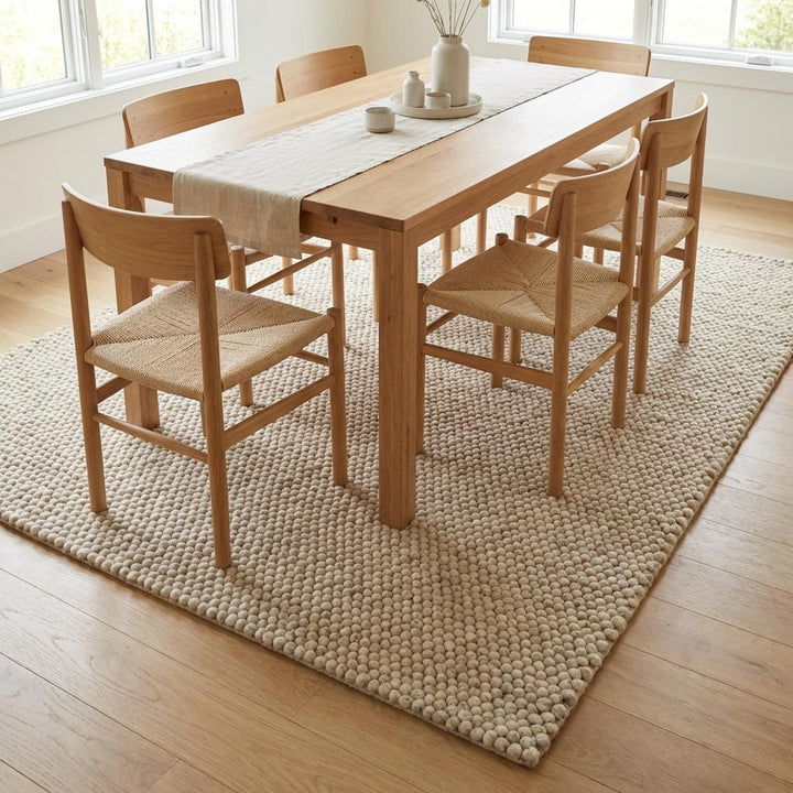 Translation missing: es.Chunky Knit Area Rug Thick Wool Loop Textured Neutral Rug Cozy Plush Living Room Bedroom Soft Modern Organic Home Decor