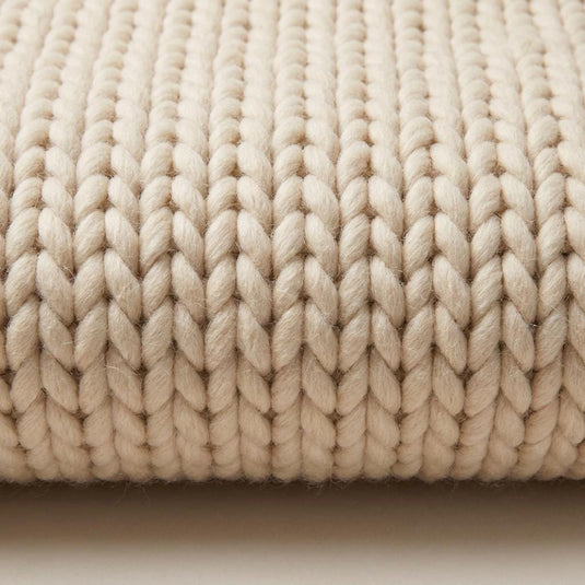 Translation missing: es.Chunky Knit Wool Rug, Neutral Beige Chunky Wool Area Rug, Scandinavian Minimalist Cozy Living Room Rug