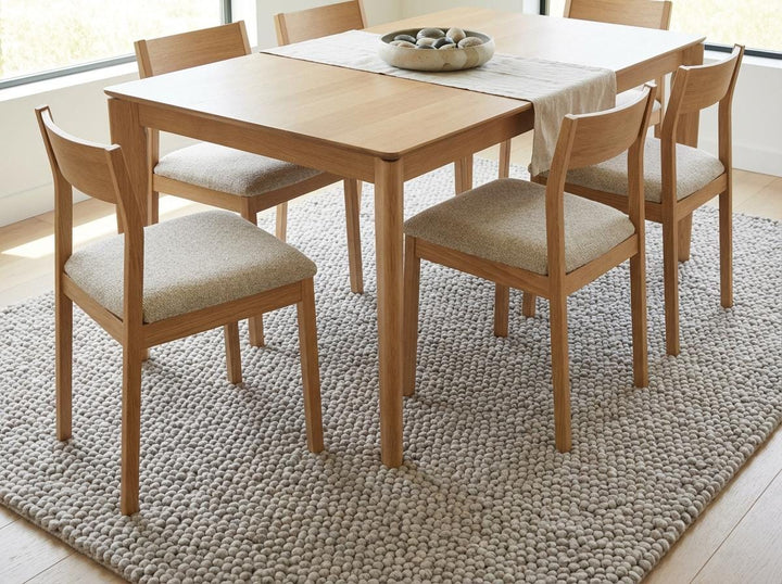Translation missing: en.Chunky Knit Wool Rug Neutral Beige Pebble Texture Handmade Thick Cozy Modern Minimalist Area Rug