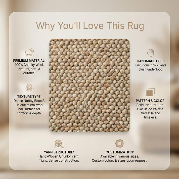 Translation missing: es.Chunky Knit Wool Rug – Plush Scandinavian Home Decor