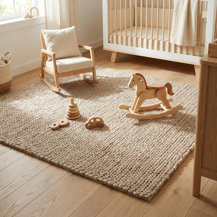 Translation missing: es.Chunky Knit Wool Rug – Plush Scandinavian Home Decor