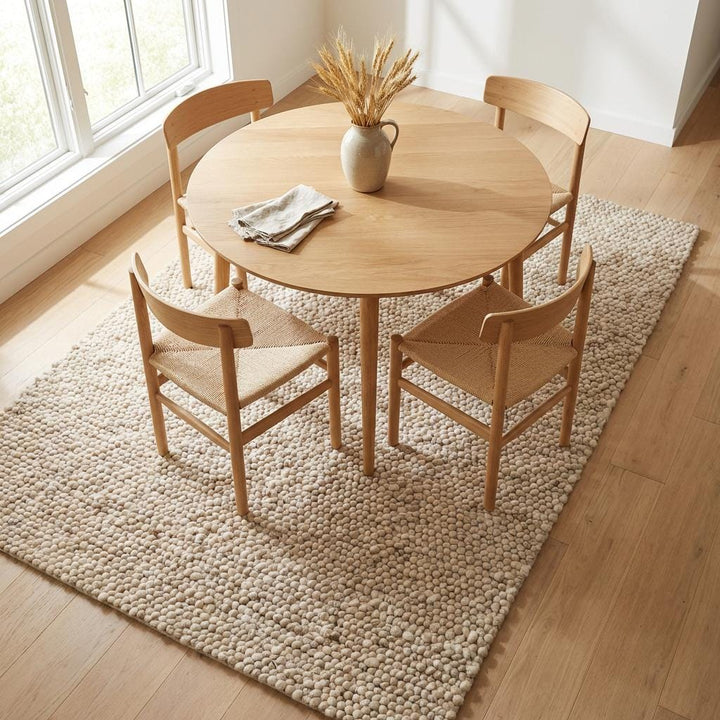 Translation missing: es.Chunky Loop Textured Area Rug, Neutral Cream Handcrafted Look Cozy Modern Organic Carpet