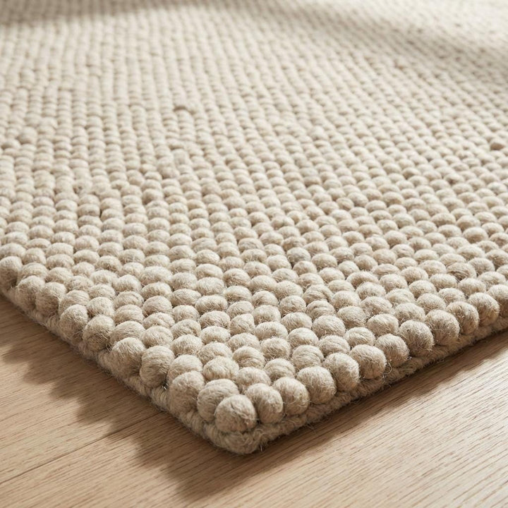 Translation missing: es.Chunky Loop Textured Area Rug, Neutral Cream Handcrafted Look Cozy Modern Organic Carpet