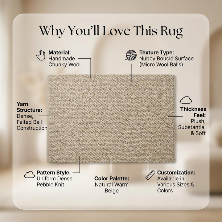 Translation missing: es.Chunky Loop Textured Neutral Area Rug – Modern Organic Cozy Floor Accent