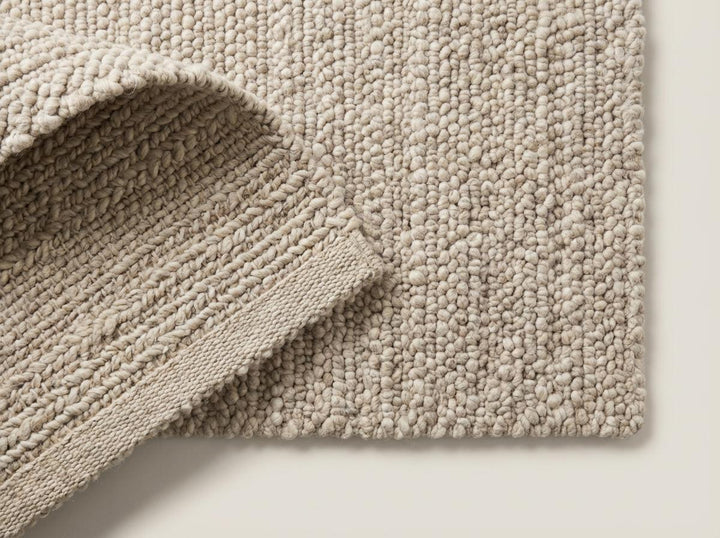 Translation missing: en.Chunky Loop Textured Neutral Area Rug, Thick Cream Minimalist Scandinavian Cozy Organic Rug