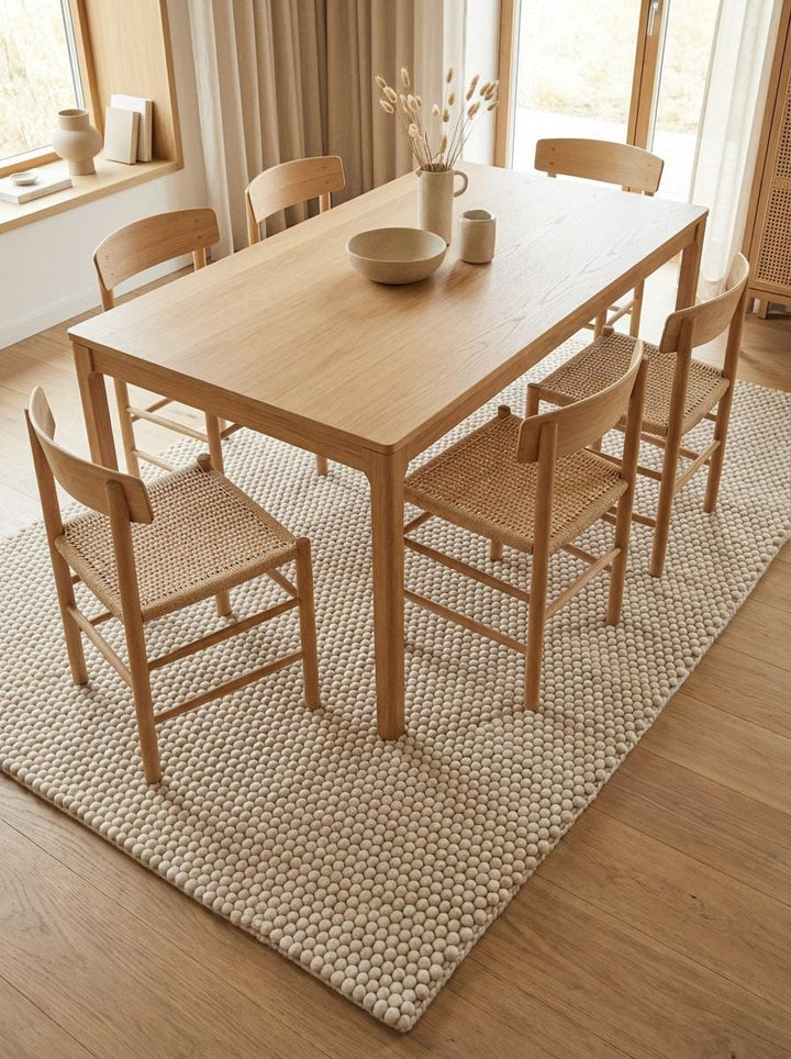 Translation missing: en.Chunky Loop Textured Rug, Cream Neutral Area Rug, Thick Handwoven Style Cozy Minimalist Floor Rug