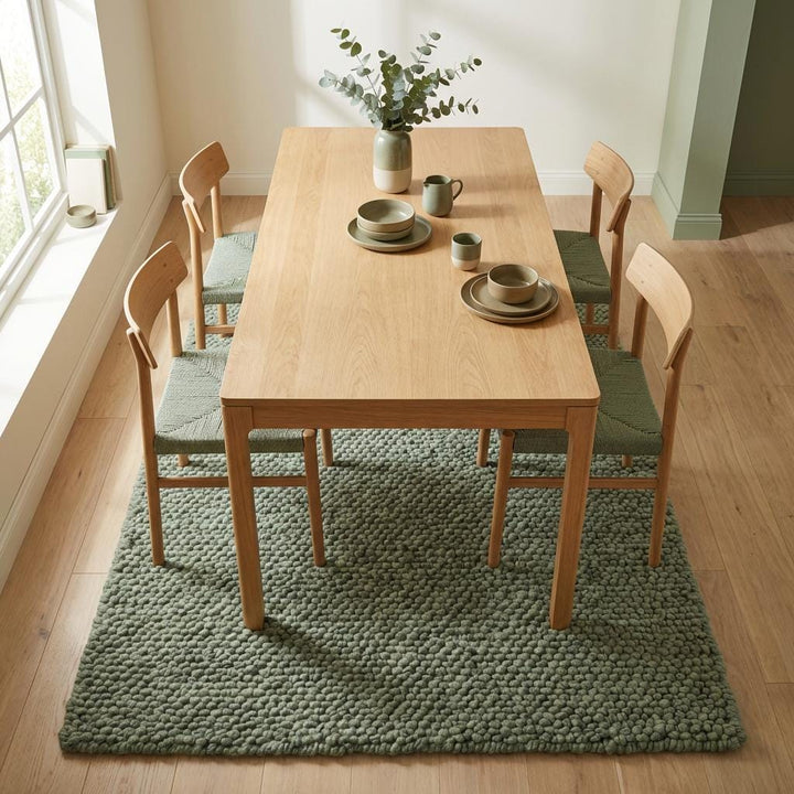 Translation missing: en.Chunky Loop Textured Sage Green Rug, Thick Cozy Minimalist Organic Area Rug