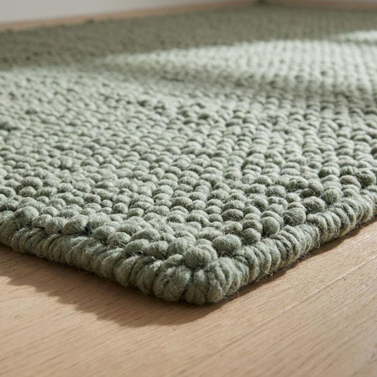Translation missing: es.Chunky Loop Textured Sage Green Rug, Thick Cozy Minimalist Organic Area Rug
