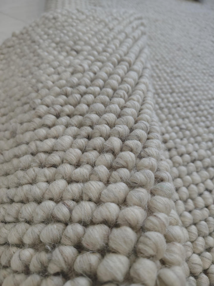 Translation missing: es.Chunky Looped Ivory Rug – Thick Textured Neutral Minimalist Floor Accent