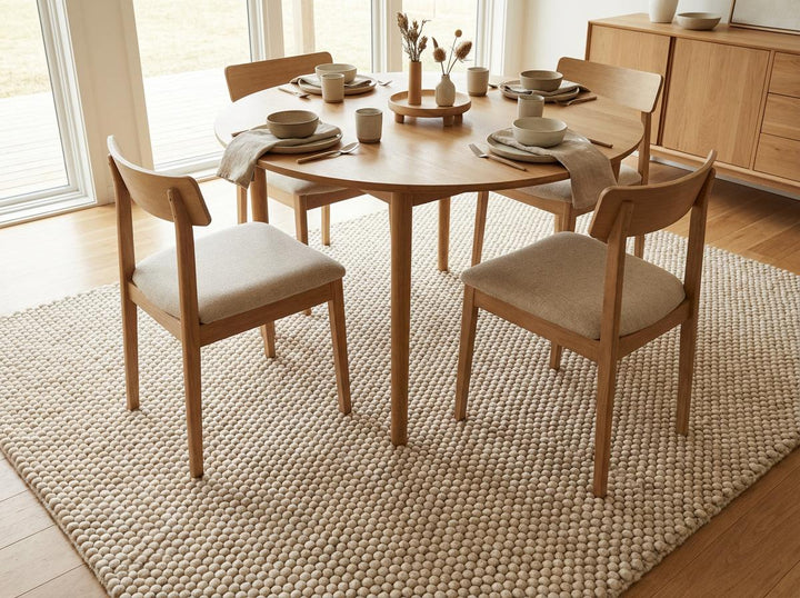 Translation missing: es.Chunky Wool Loop Area Rug, Neutral Handcrafted Textured Modern Organic Living Room Carpet