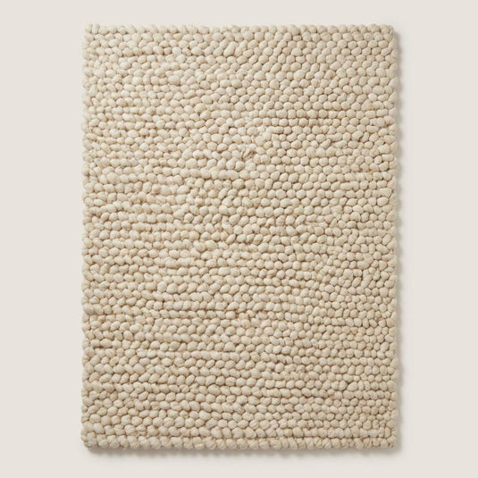 Translation missing: es.Cream chunky wool loop rug with thick oversized yarn loops and textured cozy design