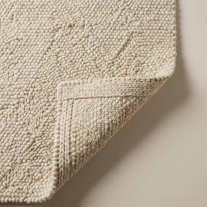 Translation missing: es.Chunky Wool Rug – Handwoven Cream Area Rug, Thick Textured Neutral Living Room Carpet, Scandinavian Modern Decor, Cozy Bedroom Nursery Rug