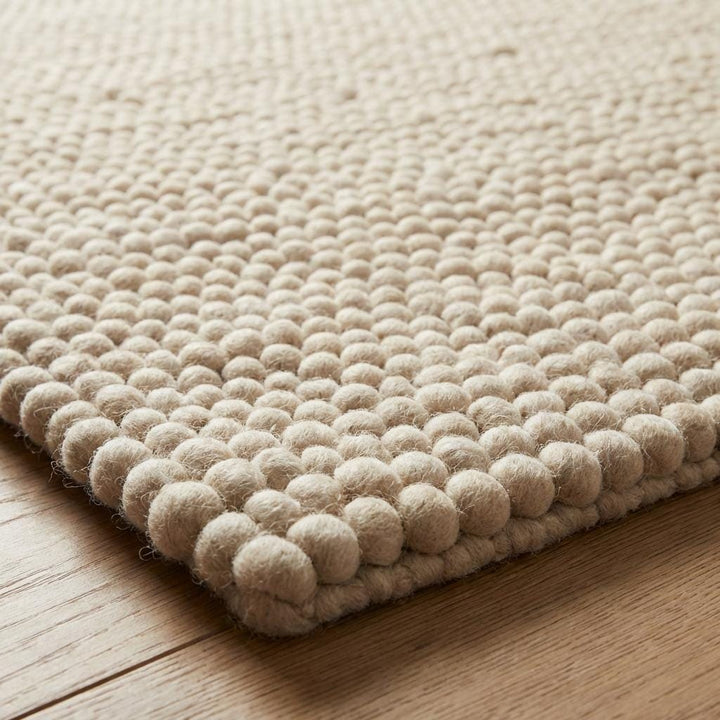 Translation missing: es.Chunky Wool Rug – Handwoven Cream Area Rug, Thick Textured Neutral Living Room Carpet, Scandinavian Modern Decor, Cozy Bedroom Nursery Rug