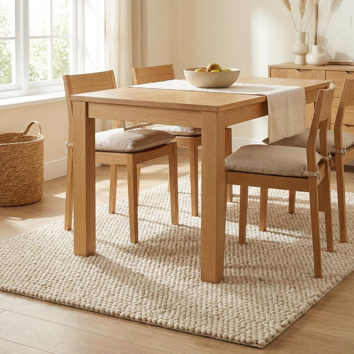 Translation missing: es.Chunky Wool Rug – Handwoven Cream Neutral Area Rug, Thick Textured Loop Pile Carpet, Modern Farmhouse Scandinavian Living Room Bedroom Decor