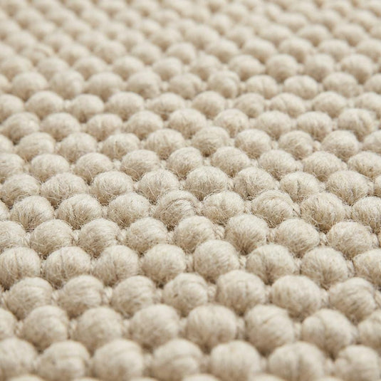 Translation missing: es.Chunky Wool Rug – Handwoven Cream Neutral Area Rug, Thick Textured Loop Pile Carpet, Modern Farmhouse Scandinavian Living Room Bedroom Decor