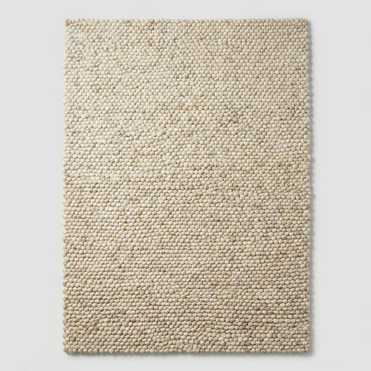 Translation missing: es.Thick wool area rug in cream neutral color, modern farmhouse living room floor rug