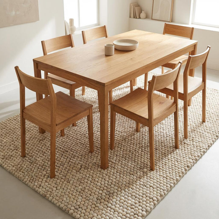 Translation missing: es.Scandinavian style wool rug, chunky handwoven natural wool rug for modern interiors