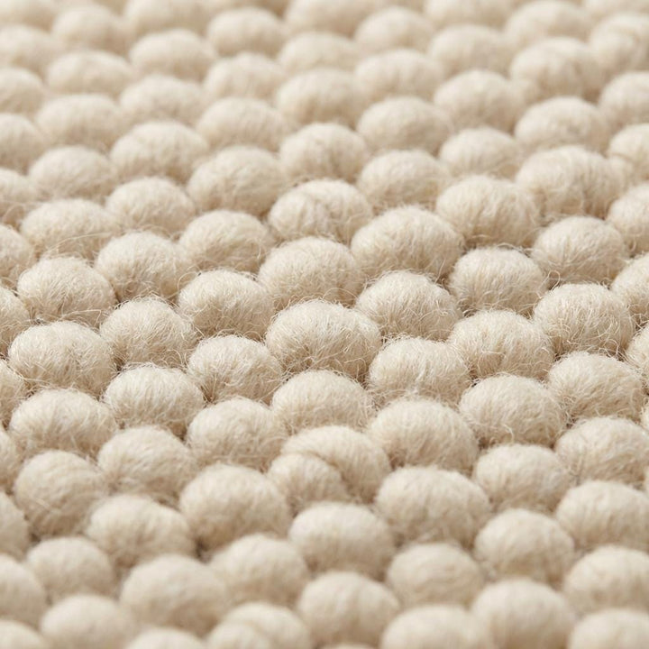 Translation missing: es.Chunky Wool Rug, Handwoven Pebble Texture Area Rug, Neutral Cream Carpet, Modern Boho Minimalist Decor, Thick Cozy Living Room Floor Rug